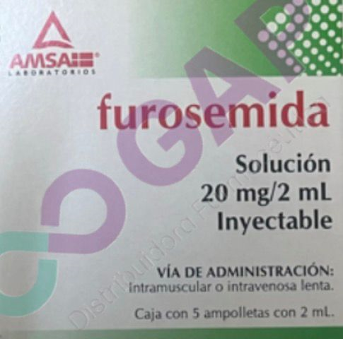GE FUROSEMIDA SOL INY 20 MG 5 AMP 2 ML