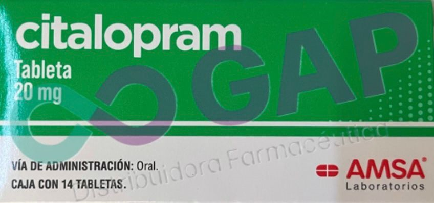GE CITALOPRAM AMSA 20 MG 14 TABLETAS