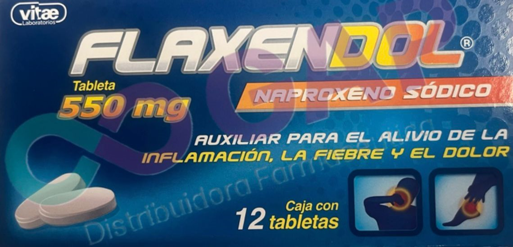 GE NAPROXENO SODICO FLAXENDOL 550 MG 12 TABLETAS