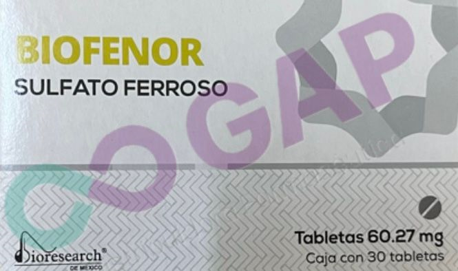 GE SULFATO FERROSO 60.27 MG C/30 TAB BIOFENOR