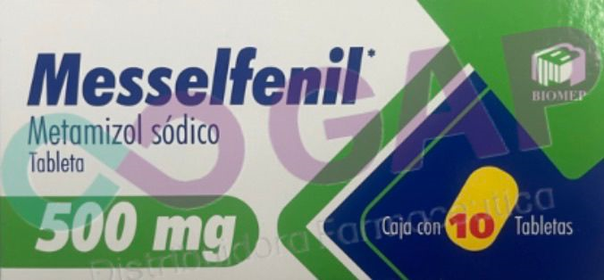 GE METAMIZOL SODICO MESSELFENIL 500 MG 10 TABLETAS