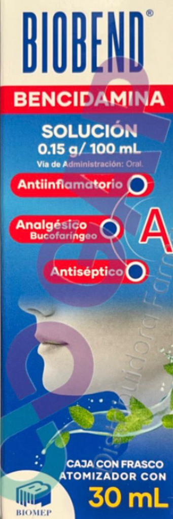 GE BENCIDAMINA BIOBEND SOLUCION 0.15G/100ML FCO ATOMIZ 30 ML