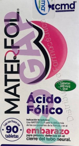 GE ACIDO FOLICO MATERFLOR 400MCG 90 TABLETAS