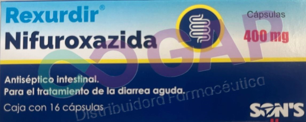 GE NIFUROXAZIDA REXUDIR 400 MG 16 CAPSULAS