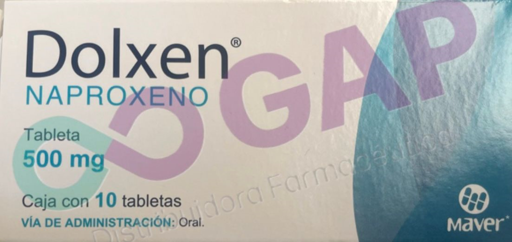 GE NAPROXENO DOLXEN 500 MG 10 TABLETAS