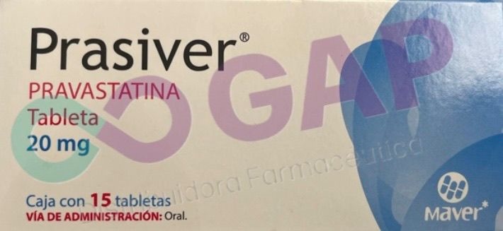 GE PRAVASTATINA PRASIVER 20 MG 15 TABLETAS