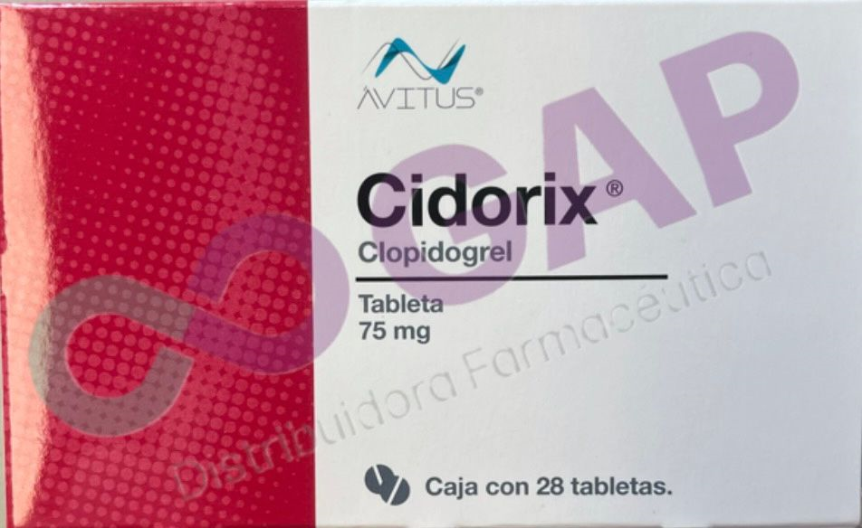 GE CLOPIDOGREL CIDORIX 75 MG 28 TABLETAS