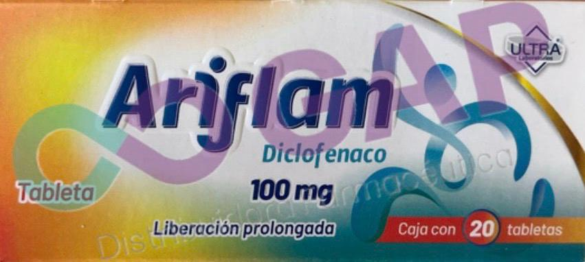 GE DICLOFENACO ARIFLAM 100 MG 20 TABLETAS