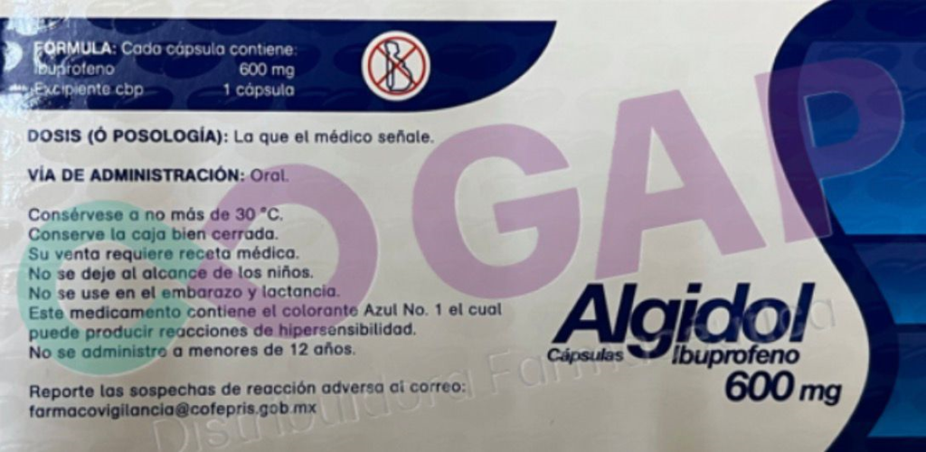 GE IBUPROFENO ALGIDOL 600 MG 10 CAPSULAS GEL