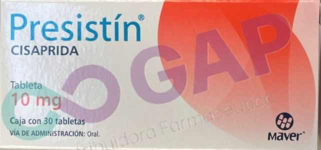 GE CISAPRIDA PRESISTIN 10 MG 30 TABLETAS