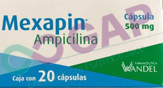 GE AMPICILINA MEXAPIN 500 MG 20 CAPSULAS