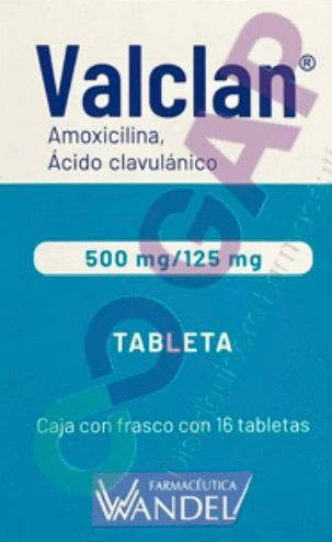 GE AMOXICILINA/AC CLAVU VALCLAN 500/125 MG 16 TABLETAS
