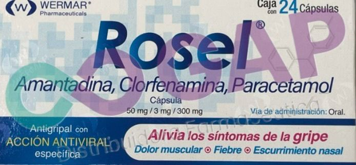 GE AMANTA/CLORFE/PARACETAMOL ROSEL CAP. 50/3/300 MG. CAJA C/24