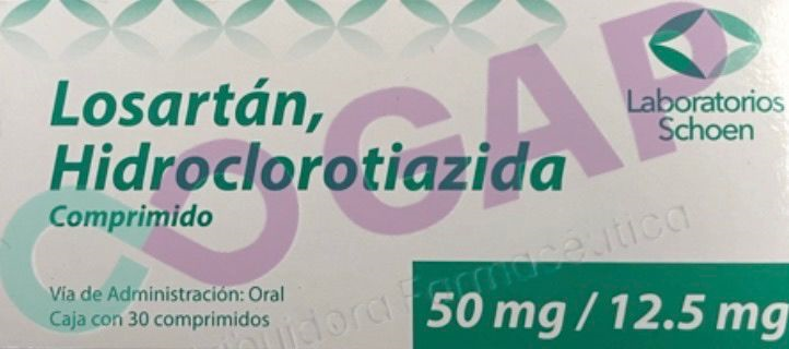 GE LOSARTAN/HIDROCLOROTIAZIDA 50/12.5 MG SCHOEN 30 COMP