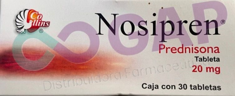 GE PREDNISONA NOSIPREN 20 MG 30 TABLETAS