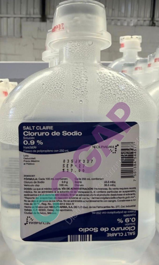 CLORURO DE SODIO SALT CLAIRE 0.9% SOL INY 250 ML