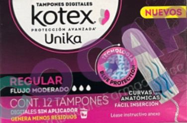 TAMPONES KOTEX UNIKA REGULAR 12 PZS