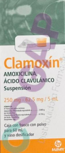 GE AMOXICILINA/AC CLAVULANICO CLAMOXIN 250MG/62.5MG 5 ML FCO 60 ML